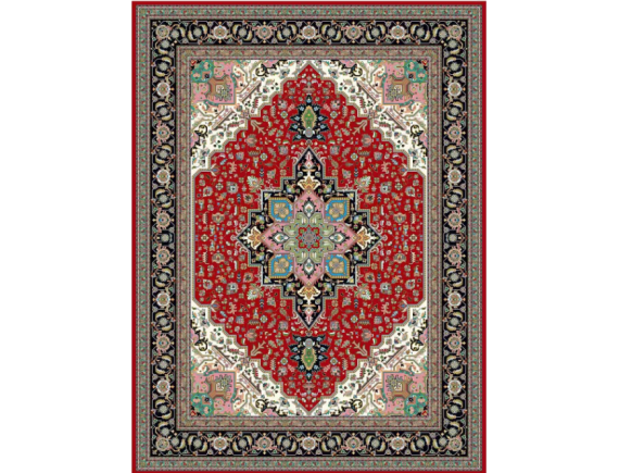 فرش 1200 شانه برجسته تراکم 3600 - کد 6135 -زمینه روناسی 